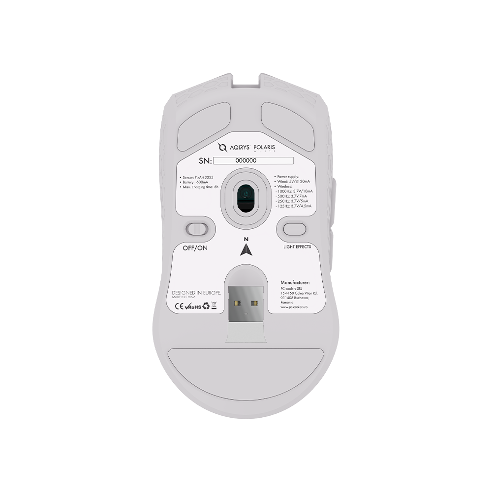 AQIRYS Myszka Dual Mode: Wirelles+Wired POLARIS white
