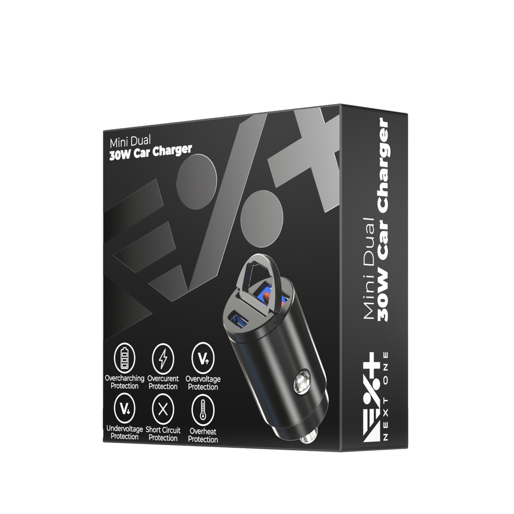 NEXT ONE Ładowarka samochodowa Mini Dual 30W PD/QC 3.0 1xUSB-C / 1xUSB-A