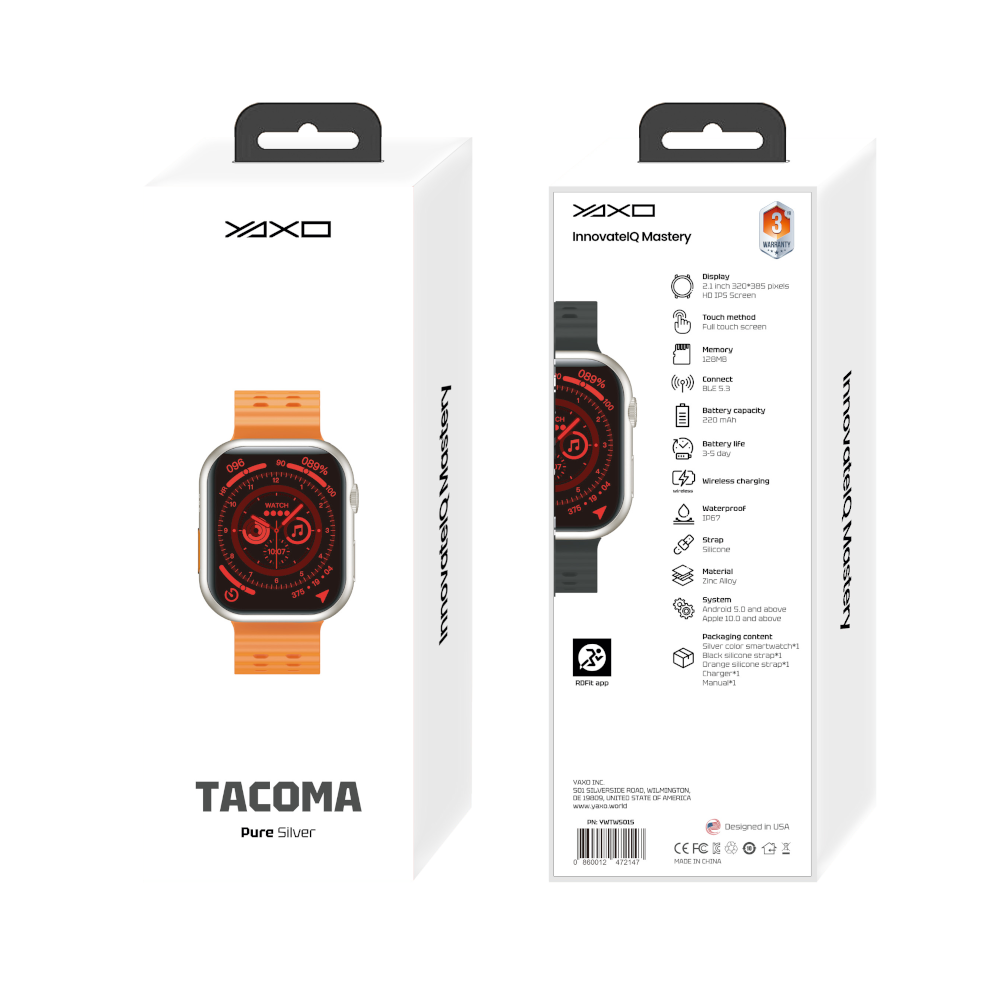 YAXO Smartwatch TACOMA Pure Silver