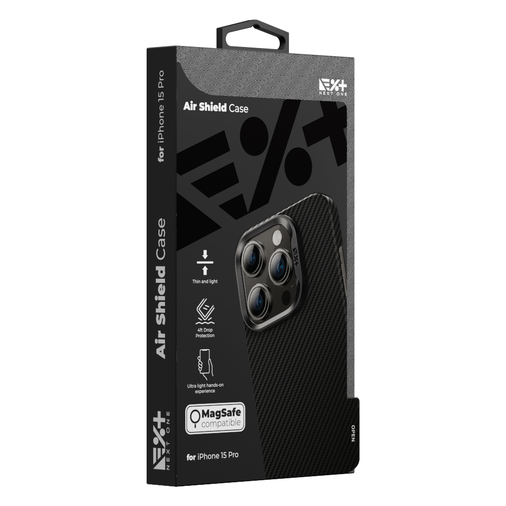 NEXT ONE Etui AirShield MagSafe Carbon iPhone 15 Pro
