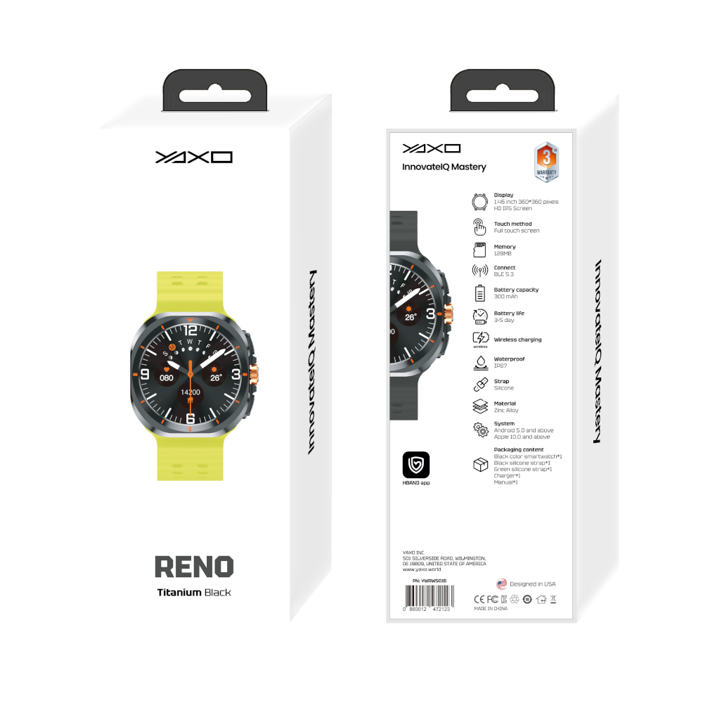 YAXO Smartwatch RENO Titanium Black