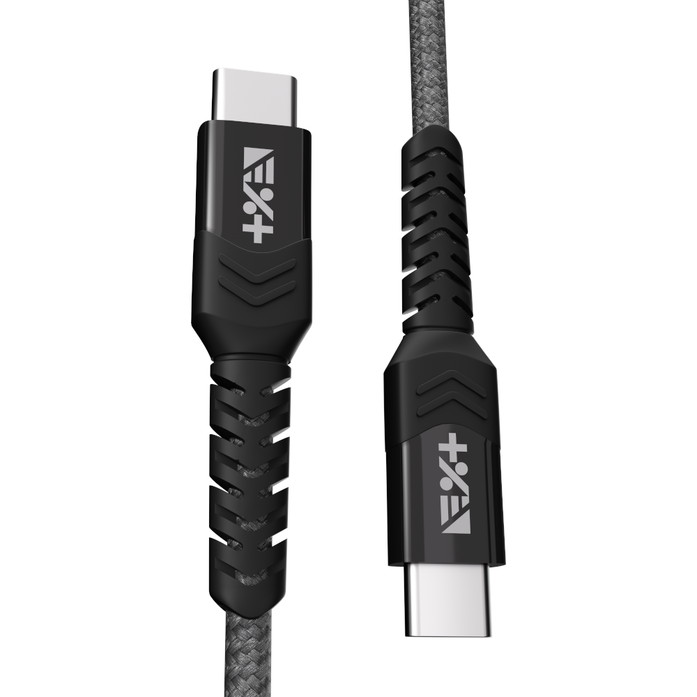 NEXT ONE Kabel Braided USB-C / USB-C 1,2 m space gray