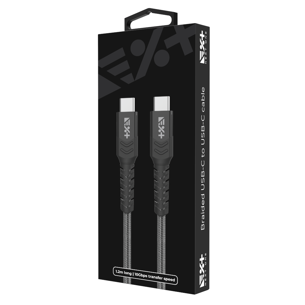 NEXT ONE Kabel Braided USB-C / USB-C 1,2 m space gray