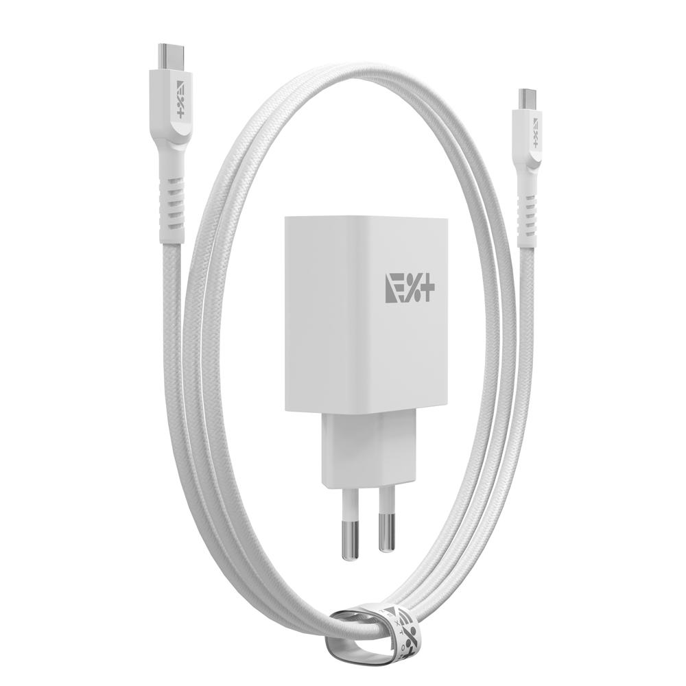 NEXT ONE Ładowarka sieciowa 20W PD 1xUSB-C z kablem USB-C white