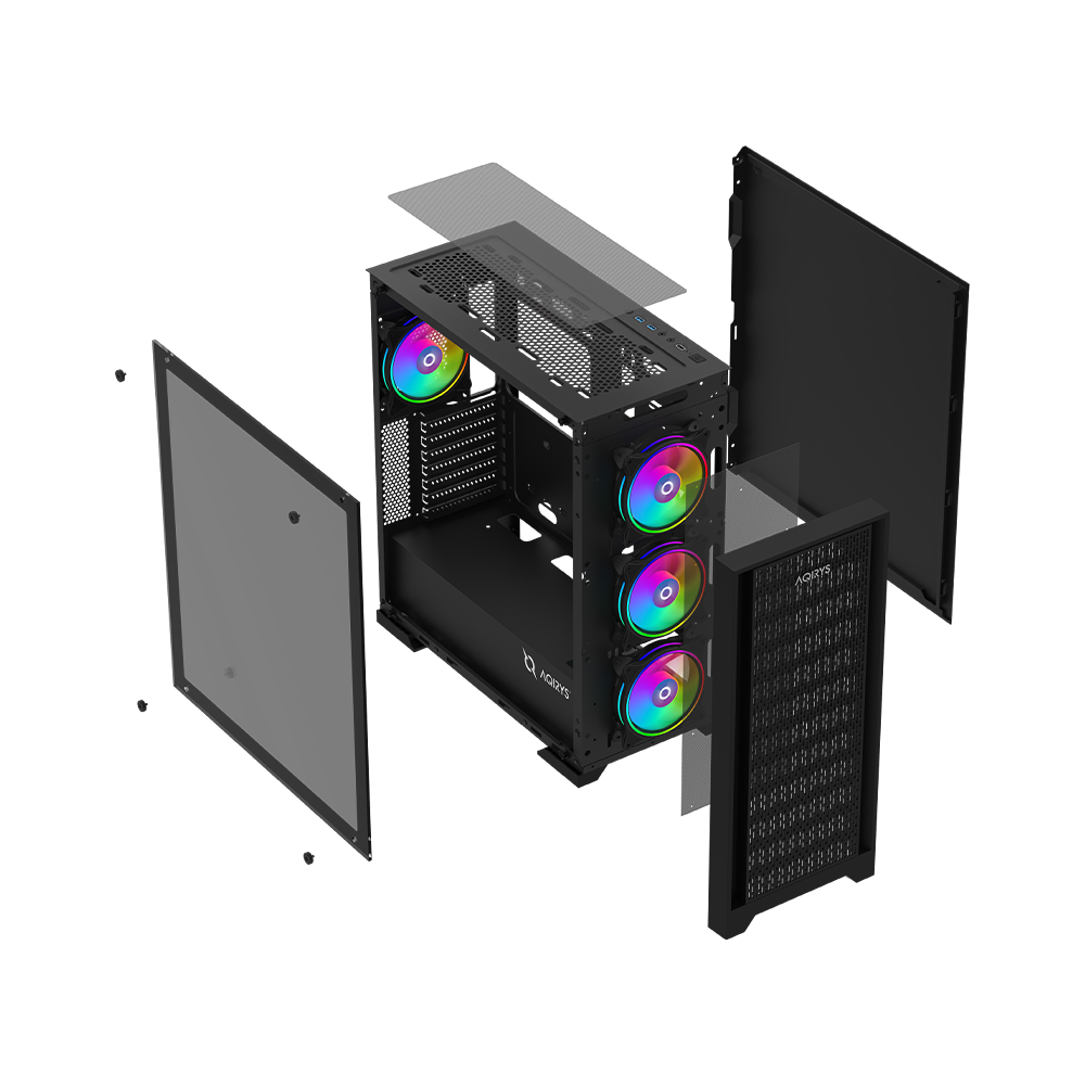 AQIRYS Obudowa do komputera AVIOR black