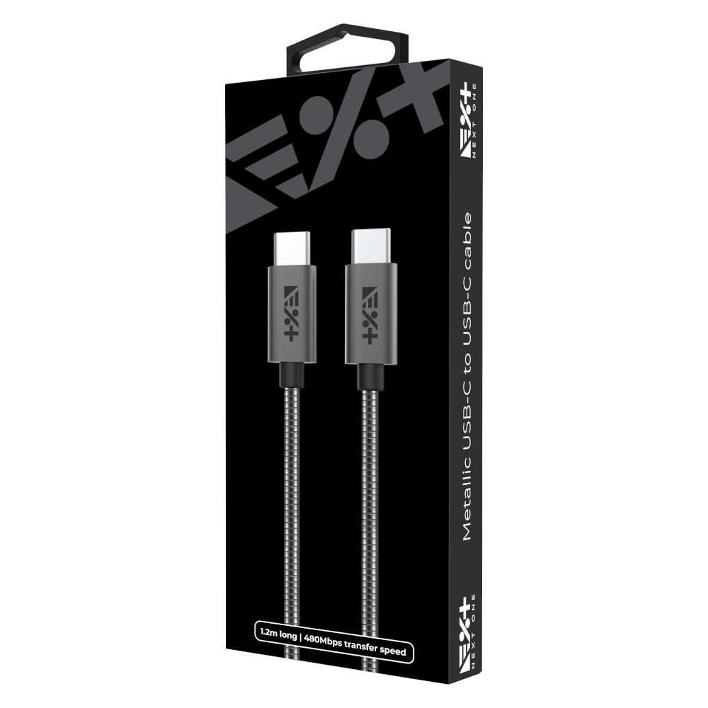 NEXT ONE Kabel Metallic USB-C / USB-C 1,2 m space gray