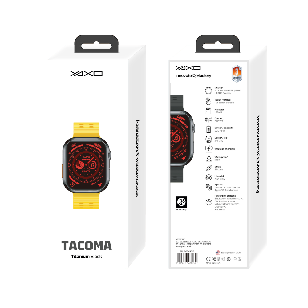 YAXO Smartwatch TACOMA Titanium Black