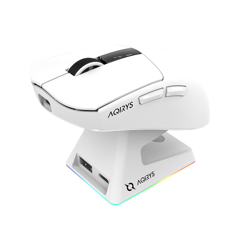 AQIRYS Myszka Dual Mode: Wirelles+Wired ZEPHYR white