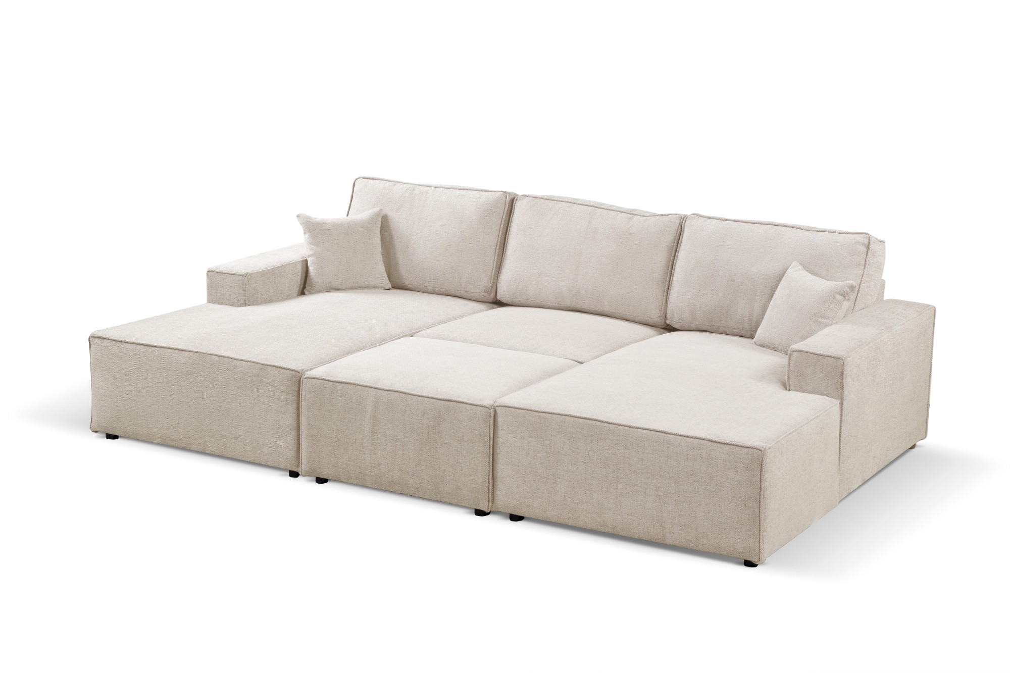 NAROŻNIK sofa kanapa LEO MODUŁOWY wygodny wolnostojący pufa w komplecie