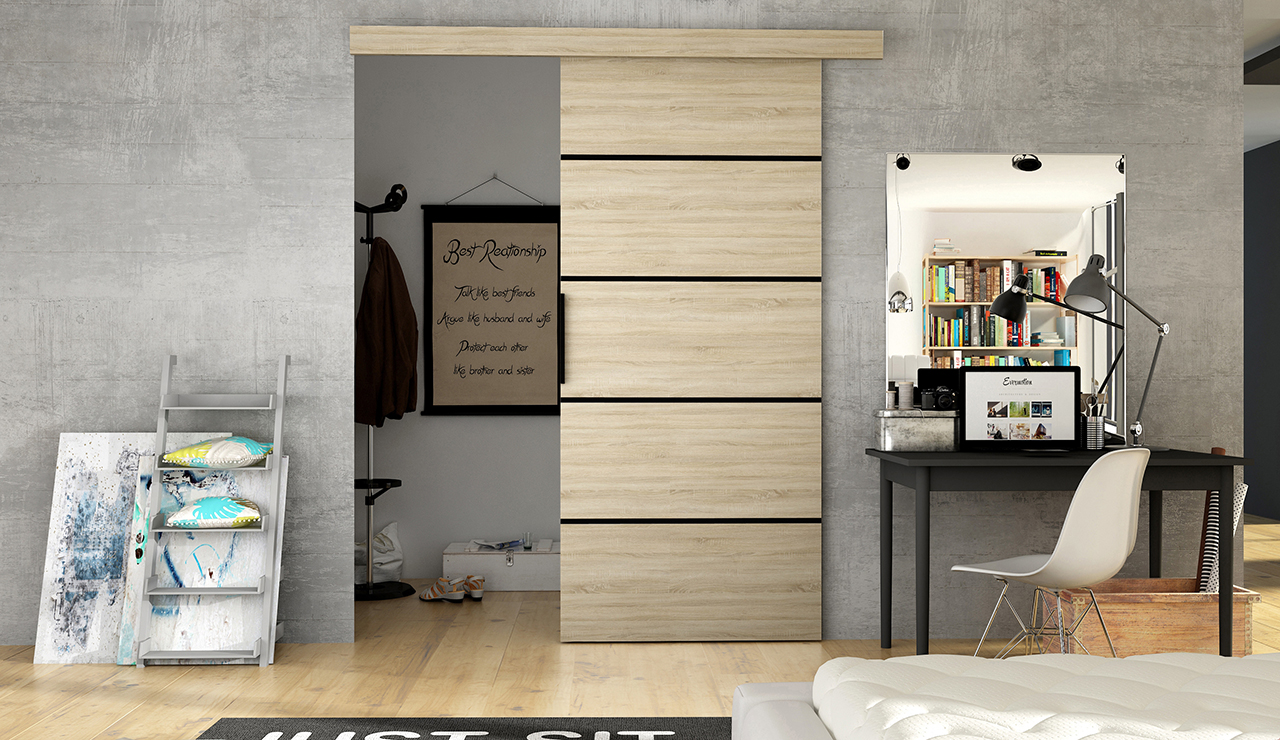 DRZWI przesuwne naścienne RIO VI 70 MOCNE loft