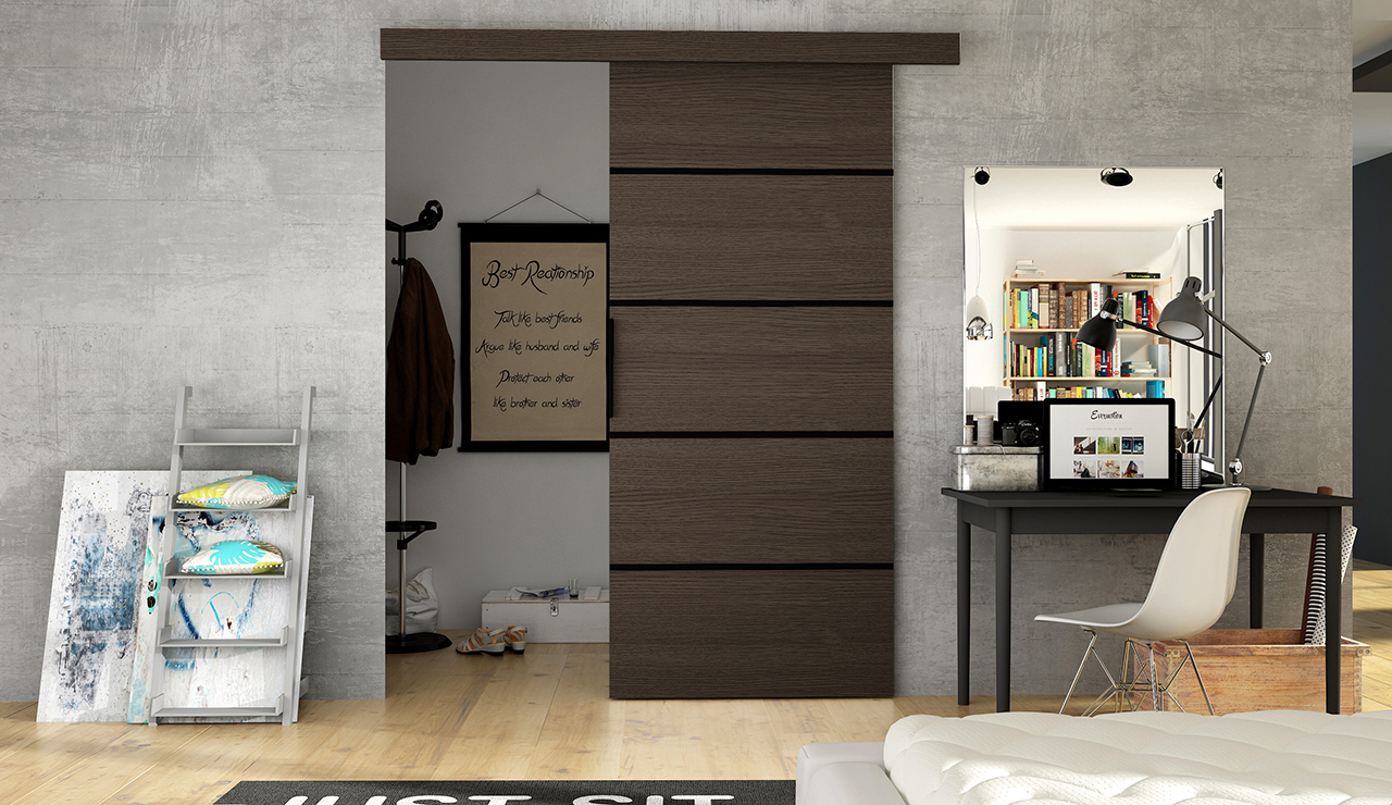 DRZWI przesuwne naścienne RIO VI 70 MOCNE loft