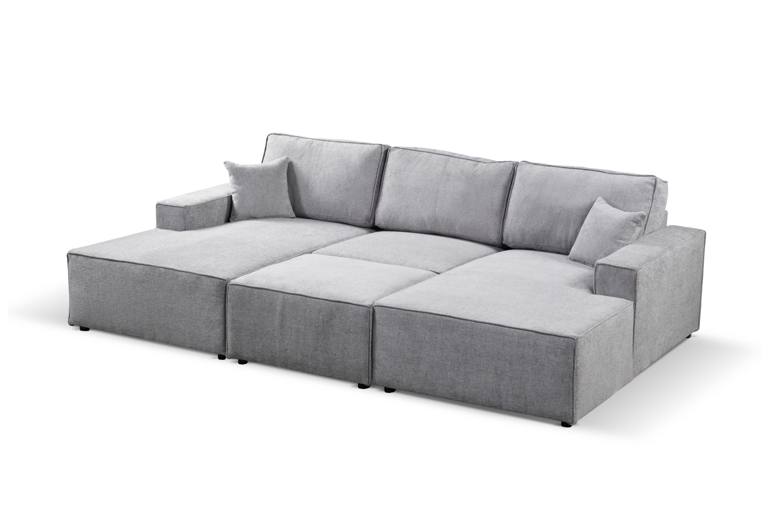 NAROŻNIK sofa kanapa LEO MODUŁOWY wygodny wolnostojący pufa w komplecie