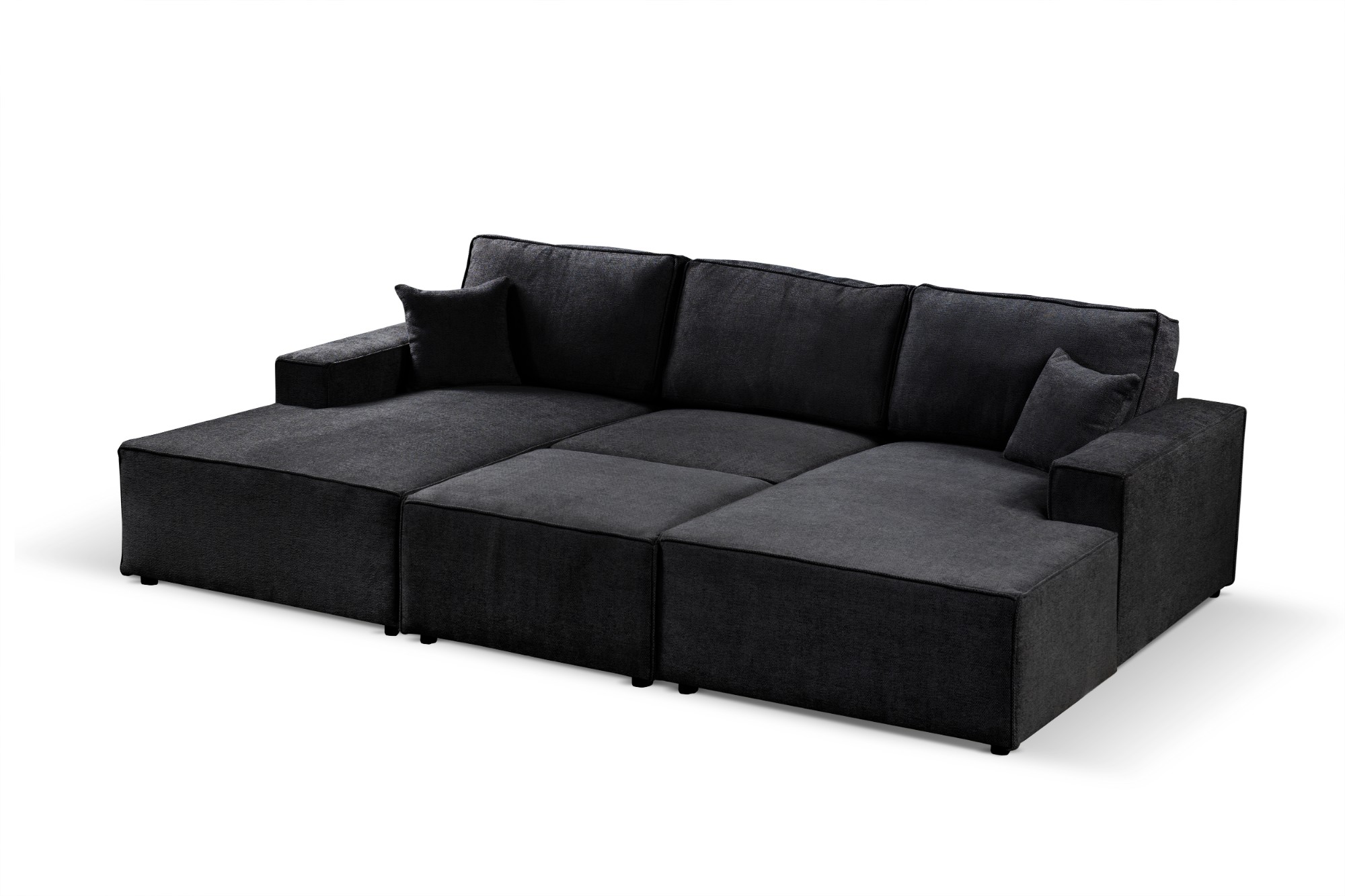 NAROŻNIK sofa kanapa LEO MODUŁOWY wygodny wolnostojący pufa w komplecie