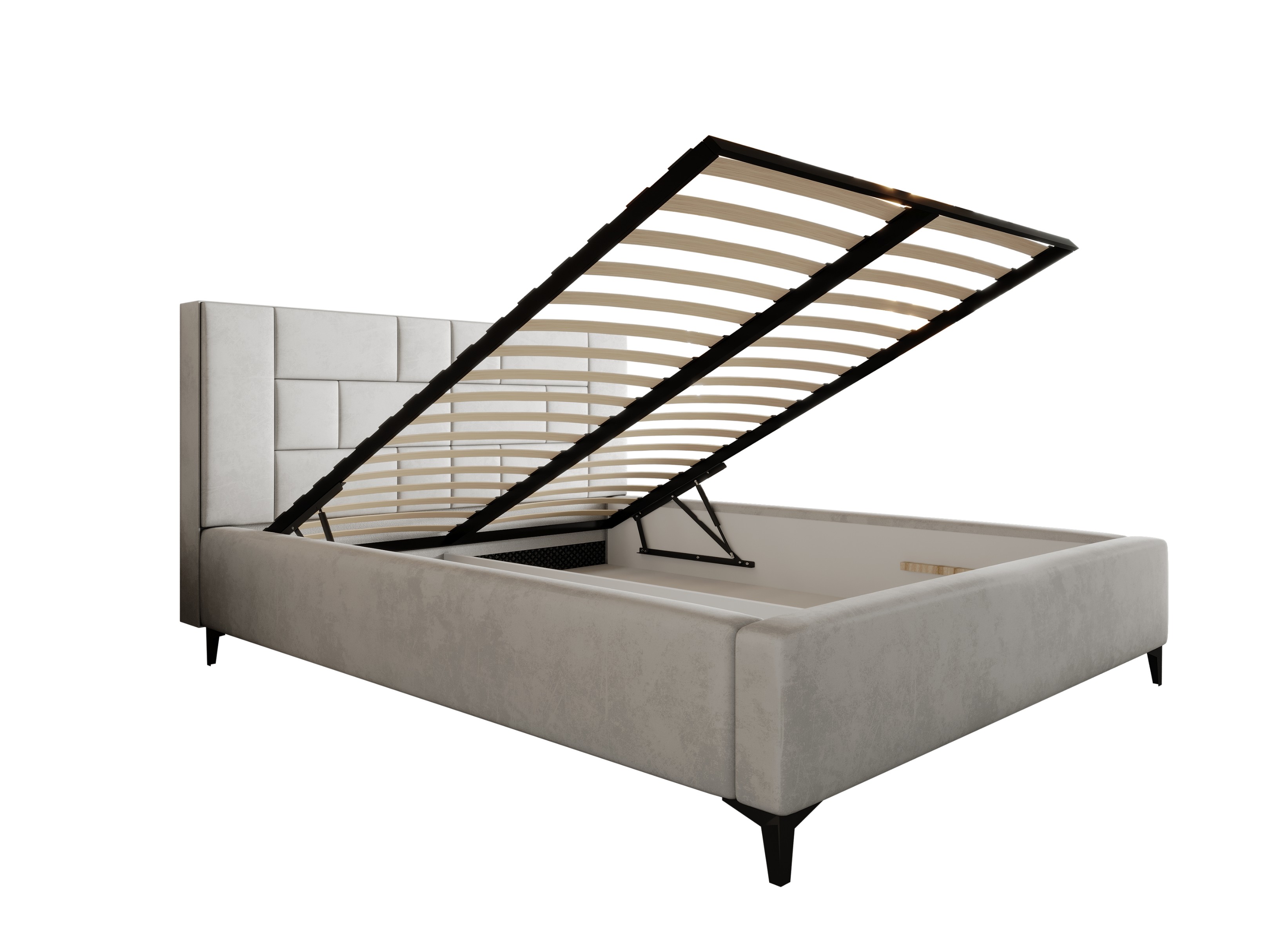 Łóżko tapicerowane z pojemnikiem na pościel PRIMO 180X200 + stelaż