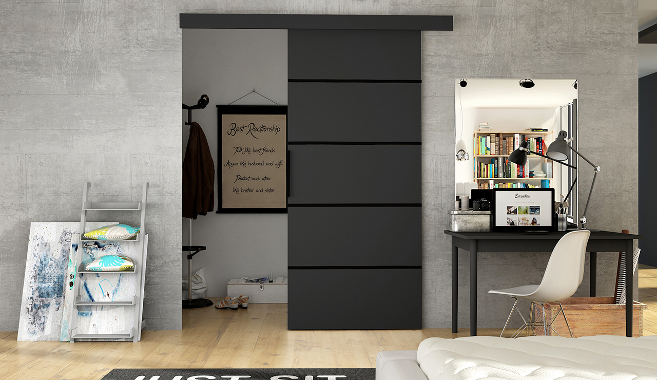 DRZWI przesuwne naścienne RIO VI 70 MOCNE loft