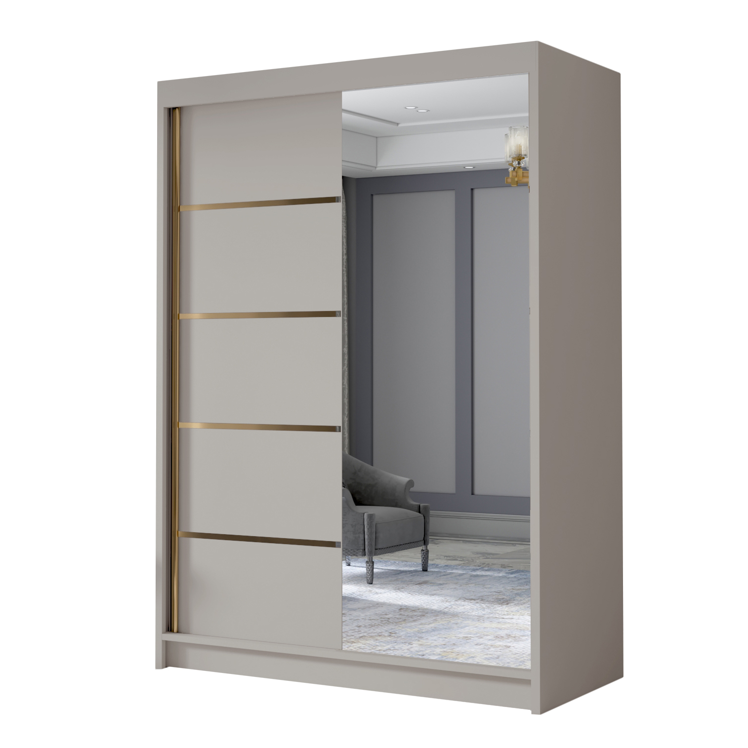 SZAFA przesuwna LIA III 120 cm NOWA OD PRODUCENTA złote wykończenie