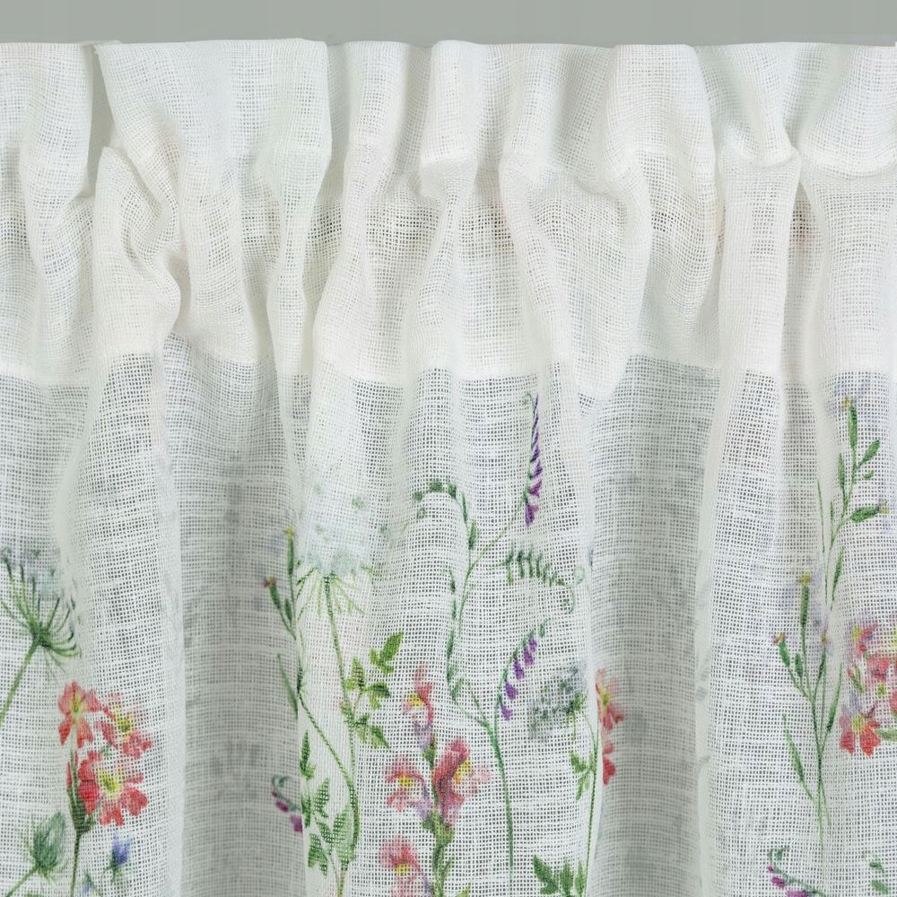 Firana gotowa zazdrostka SYLWIA 130x50 Eurofirany biała / różowa