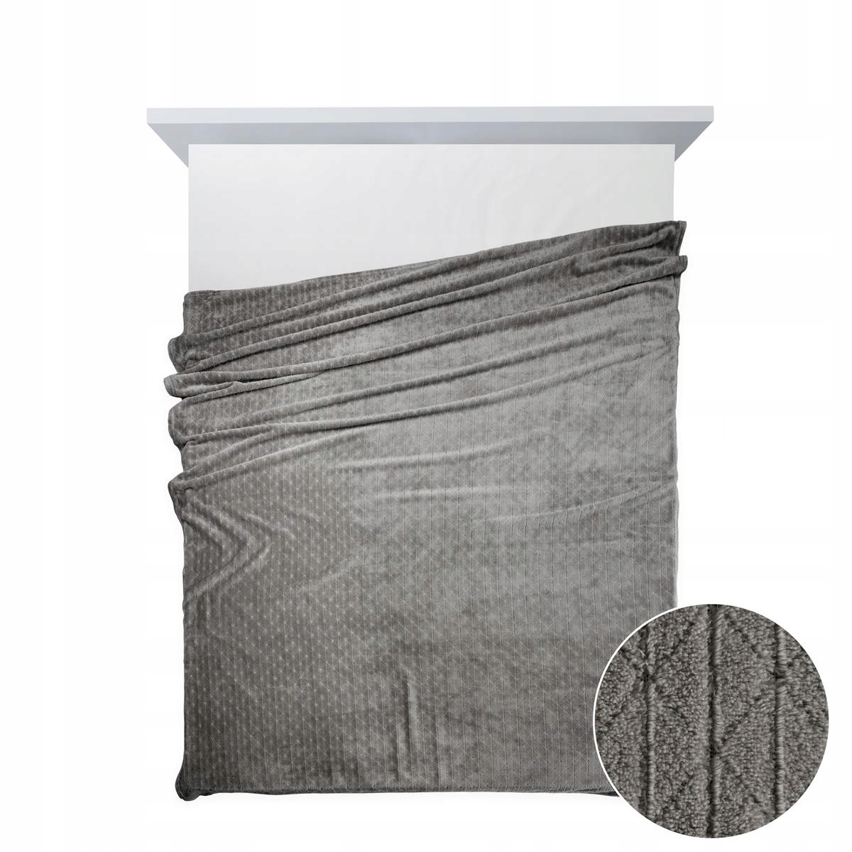 Koc narzuta na łóżko CINDY-4 170x210 grafitowy