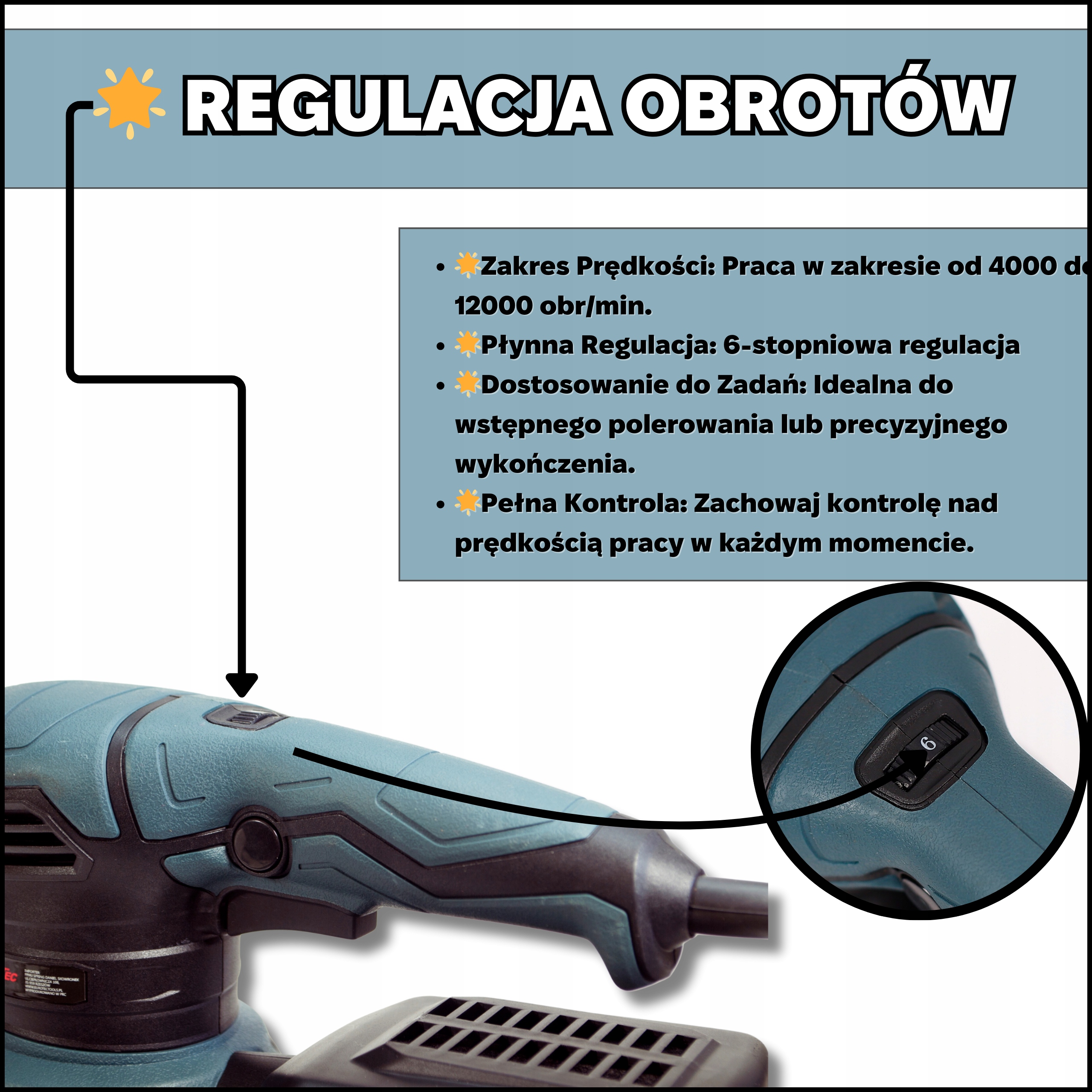 SZLIFIERKA OSCYLACYJNA KRS1300 S1A-KT03-125 — widok 3