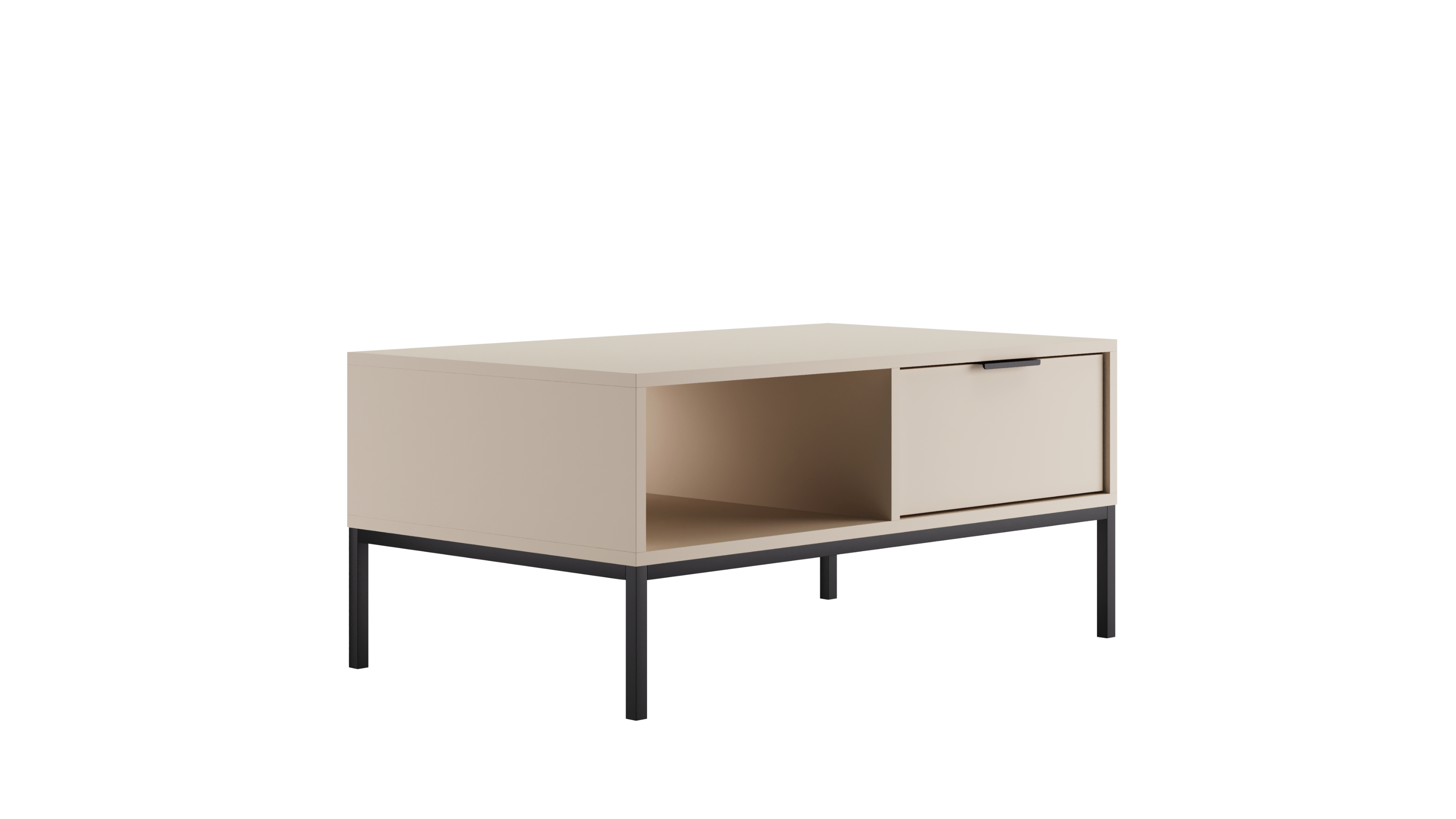 Raumhirsch Table basse AUSTIN 60x45x100 cm Avec tiroir Avec rangement noir – détail 2
