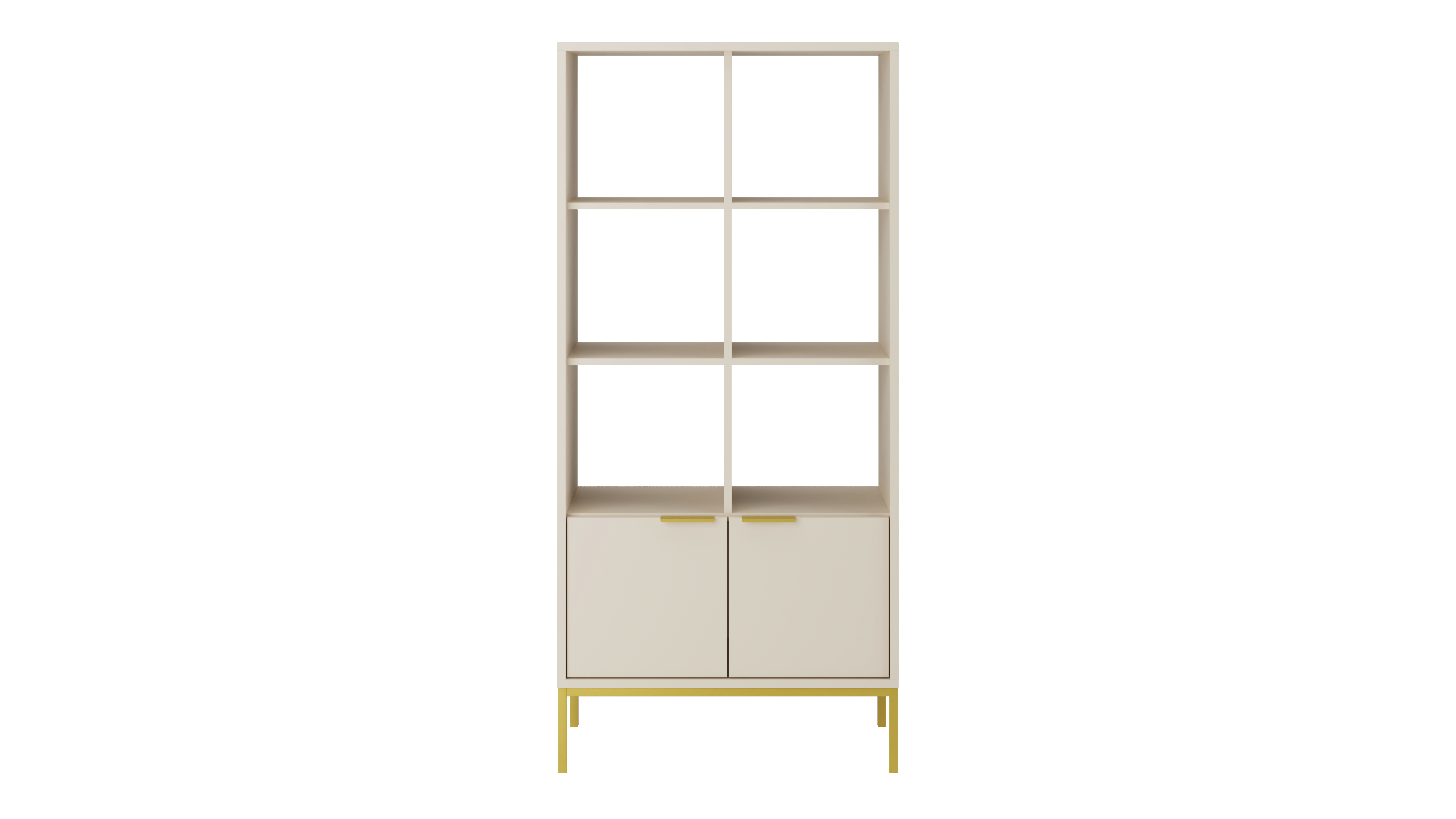 Raumhirsch Bibliothèque AUSTIN 40x171,3x80 cm Avec rangement beige / doré – vue principale
