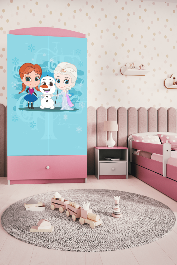Armoire enfant rose clair