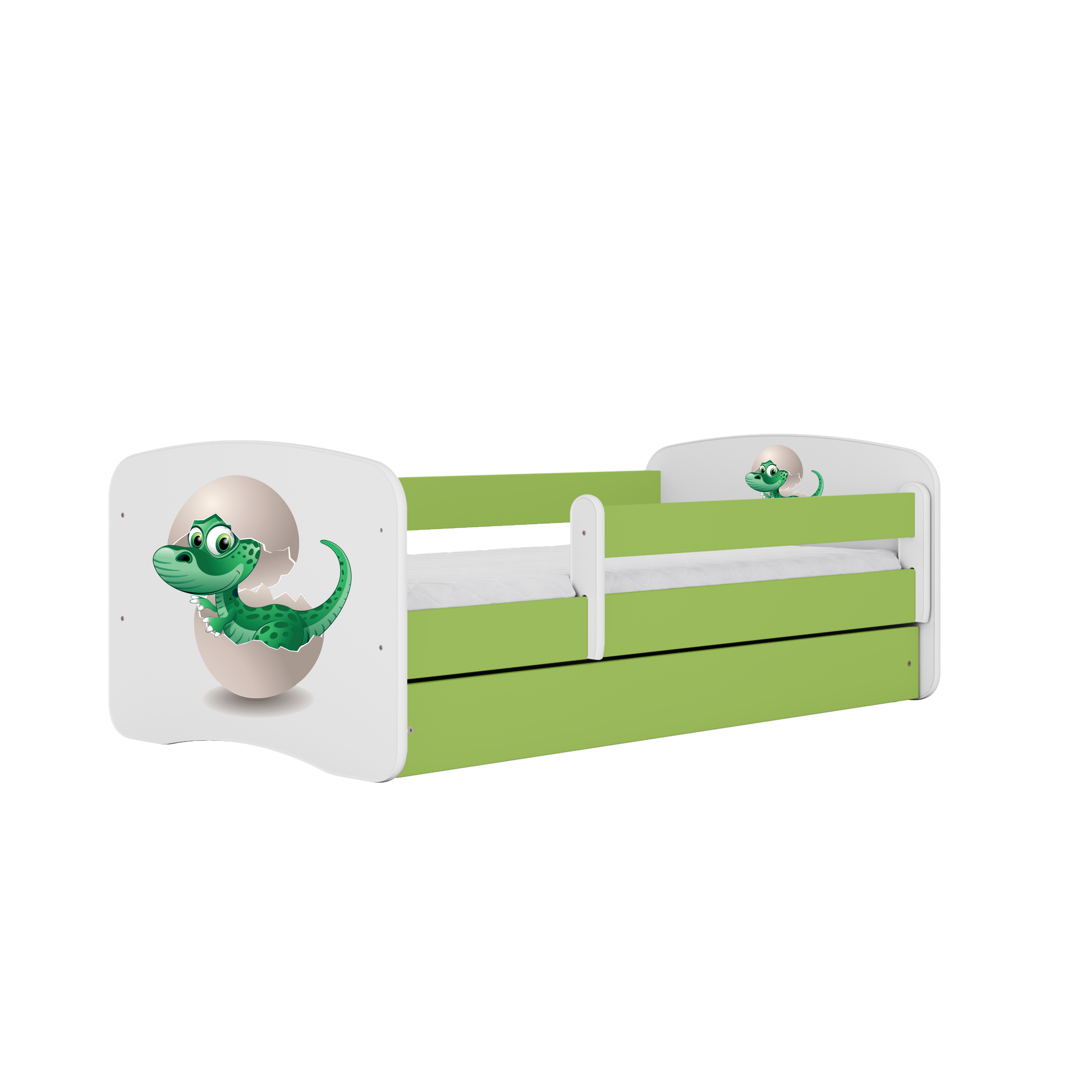 Lit enfant vert, motif petit dinosaure