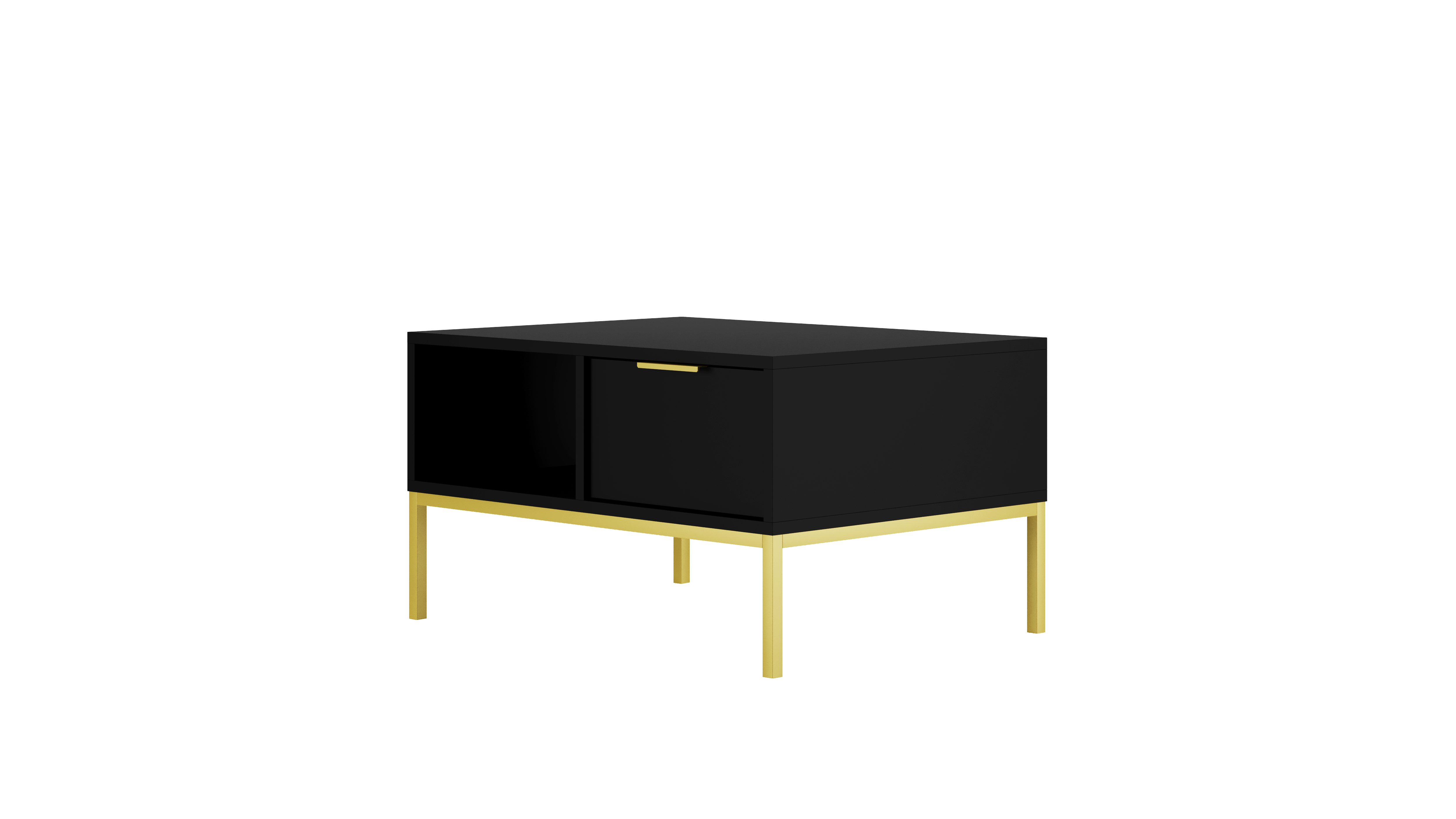 Raumhirsch Table basse AUSTIN 60x45x80 cm Avec tiroir Avec rangement noir – vue principale