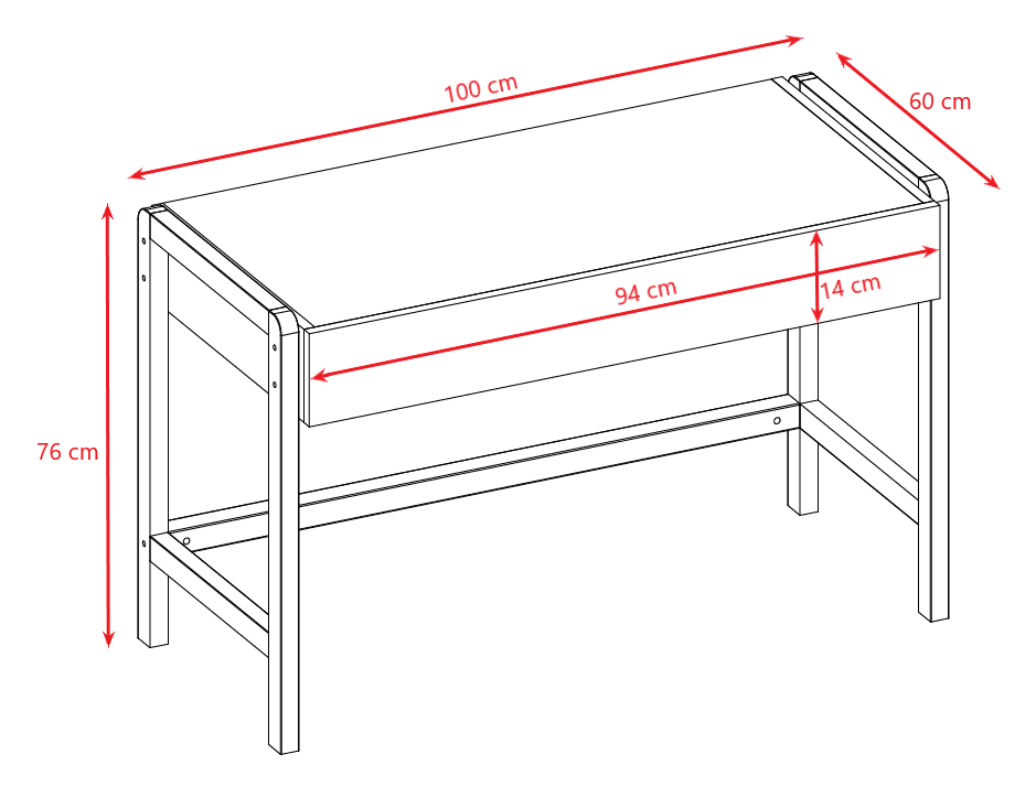 Bureau enfant blanc et chene clair