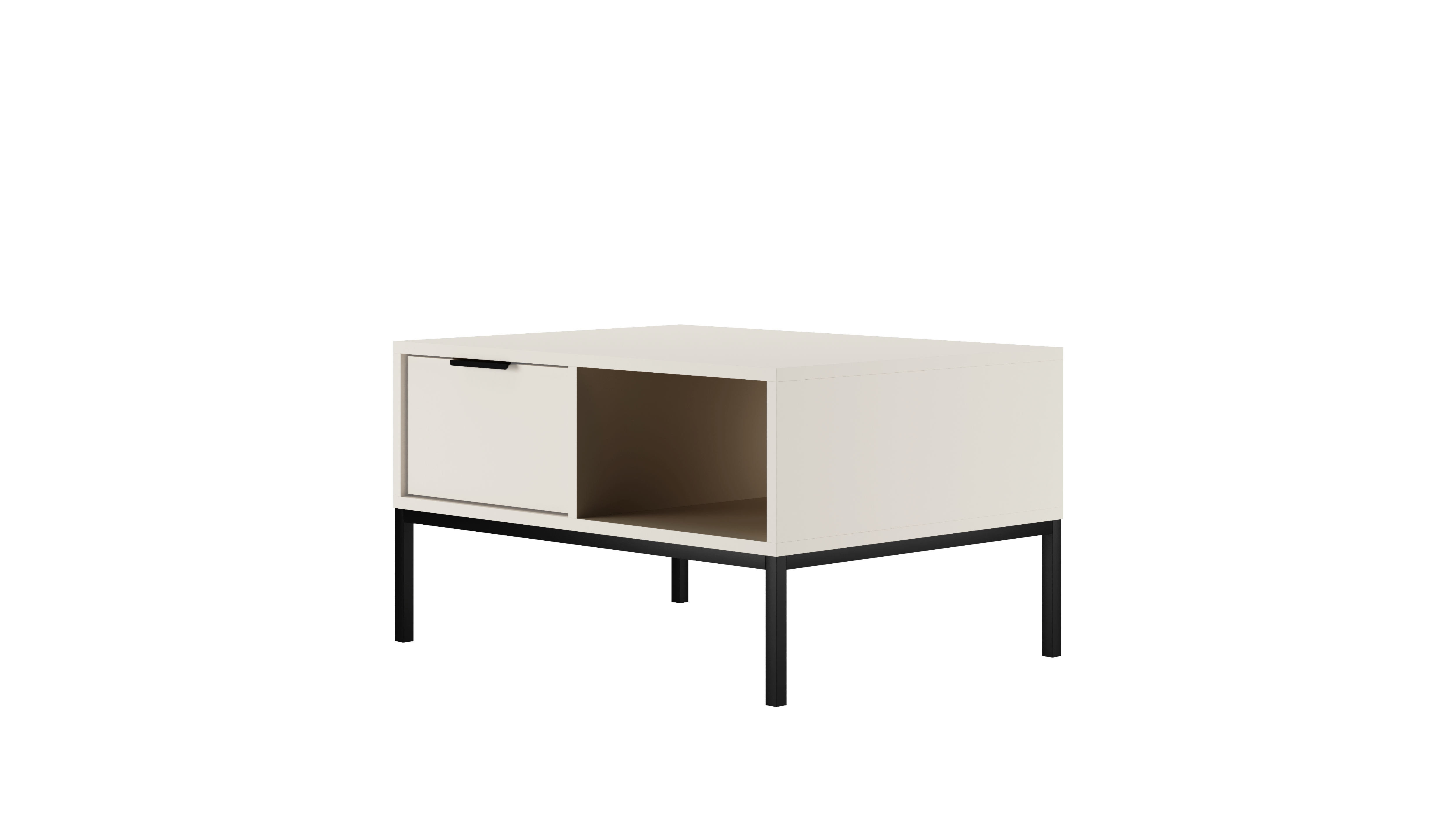 Raumhirsch Table basse AUSTIN 60x45x80 cm Avec tiroir Avec rangement noir – vue principale