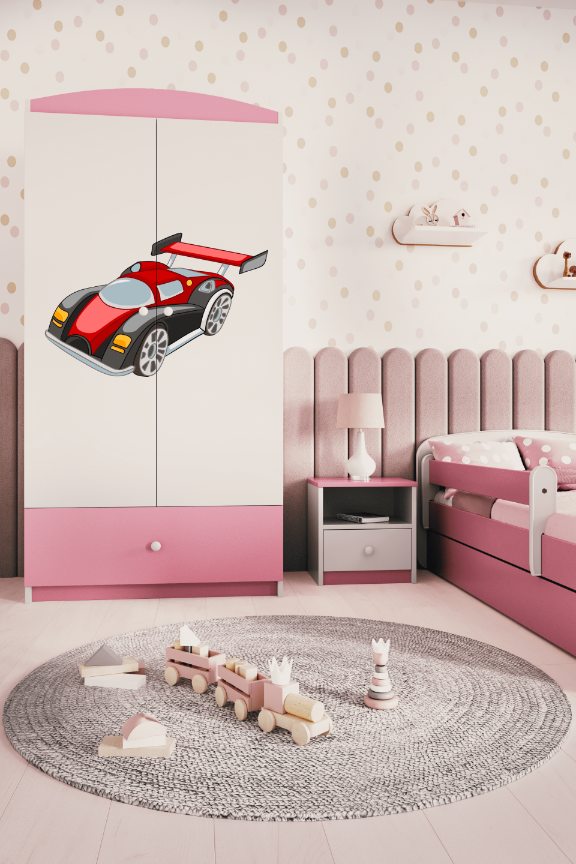 Armoire enfant rose clair