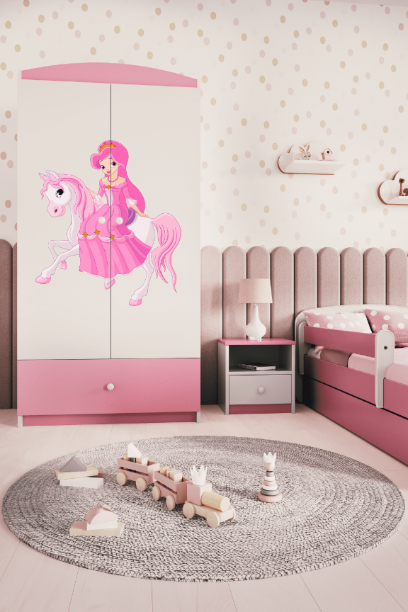 Armoire enfant rose clair