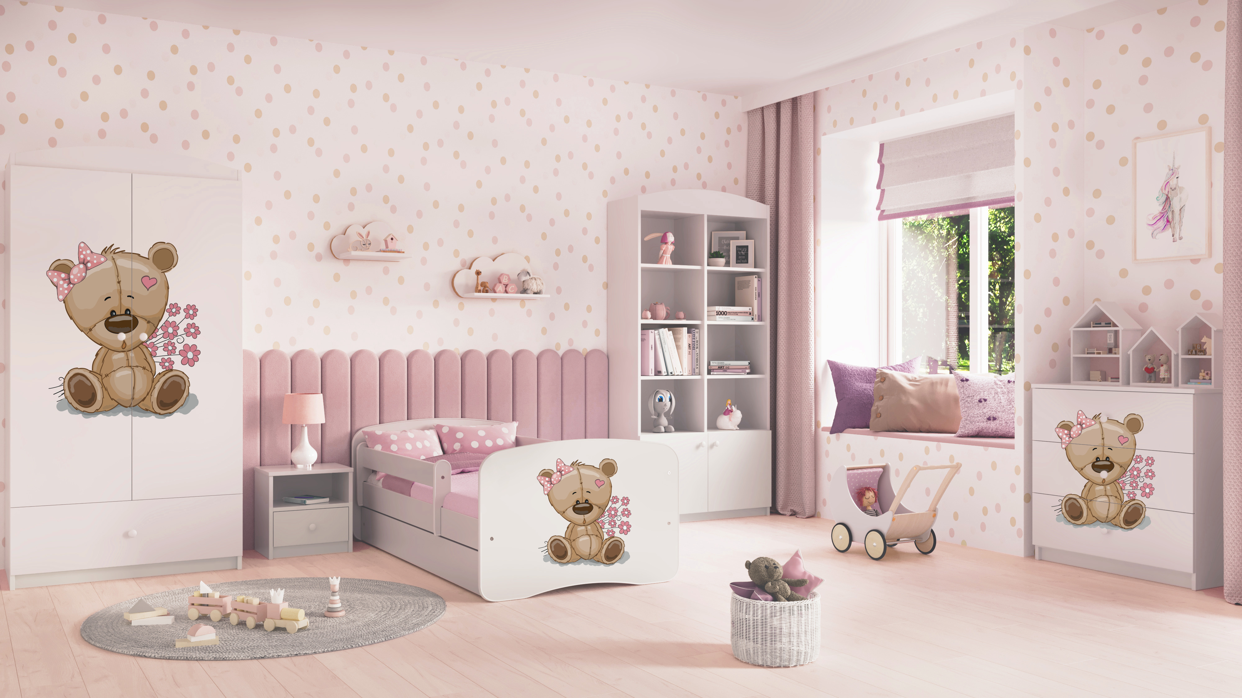 Lit enfant Ourson Fleuri