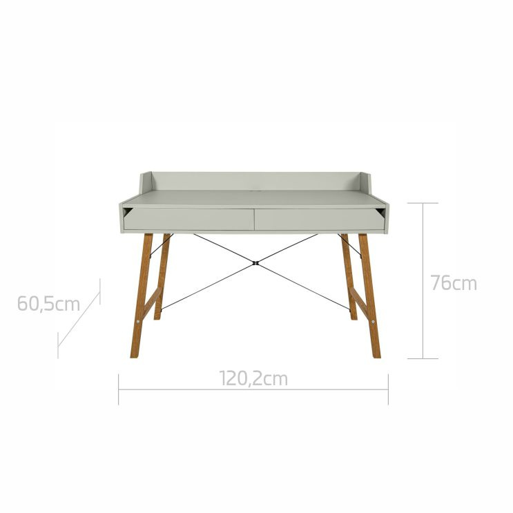 Bureau enfant blanc, bois clair et noir