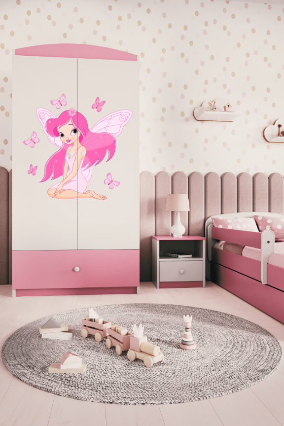Armoire enfant rose clair