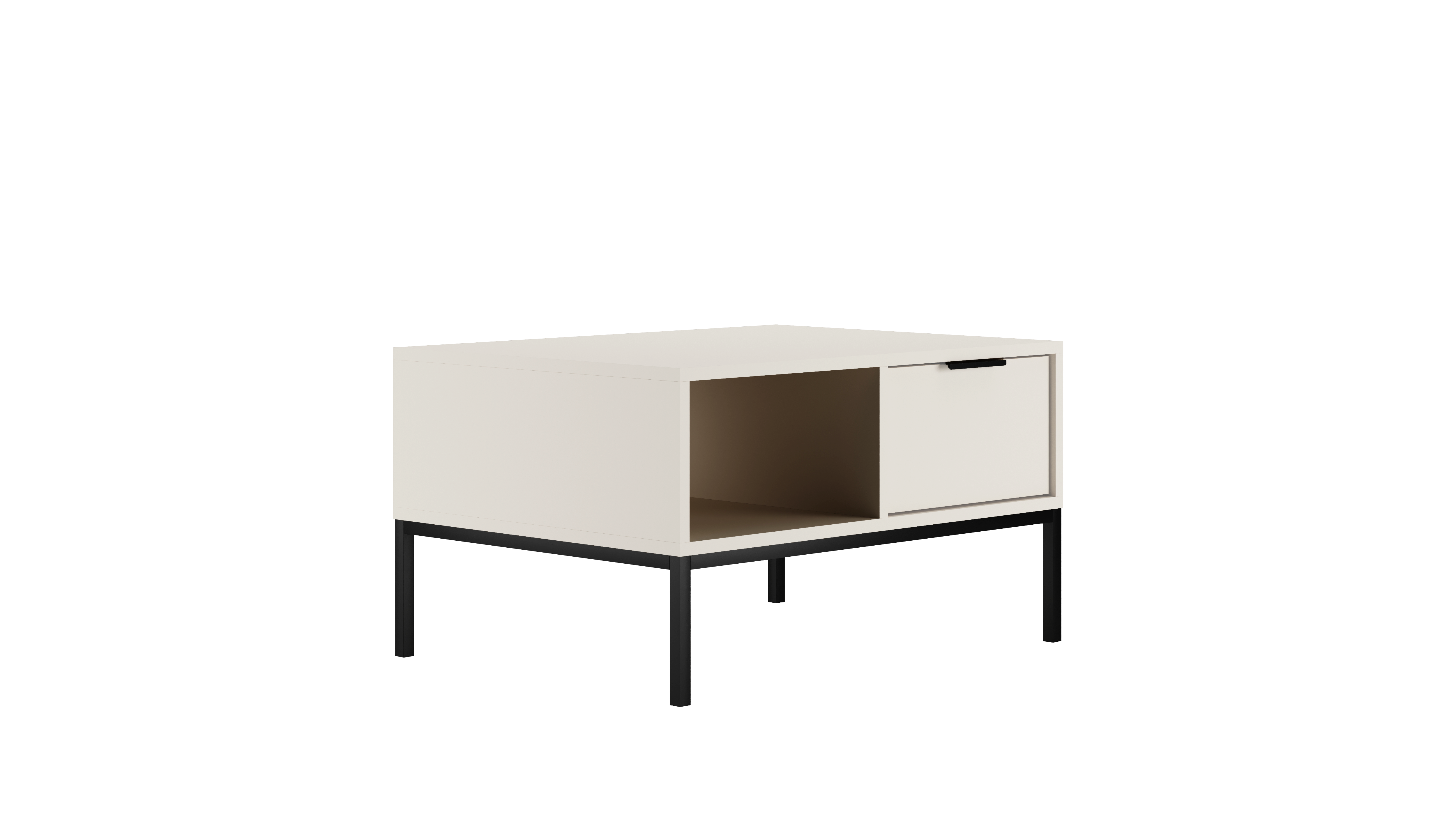 Raumhirsch Table basse AUSTIN 60x45x80 cm Avec tiroir Avec rangement noir – détail 2