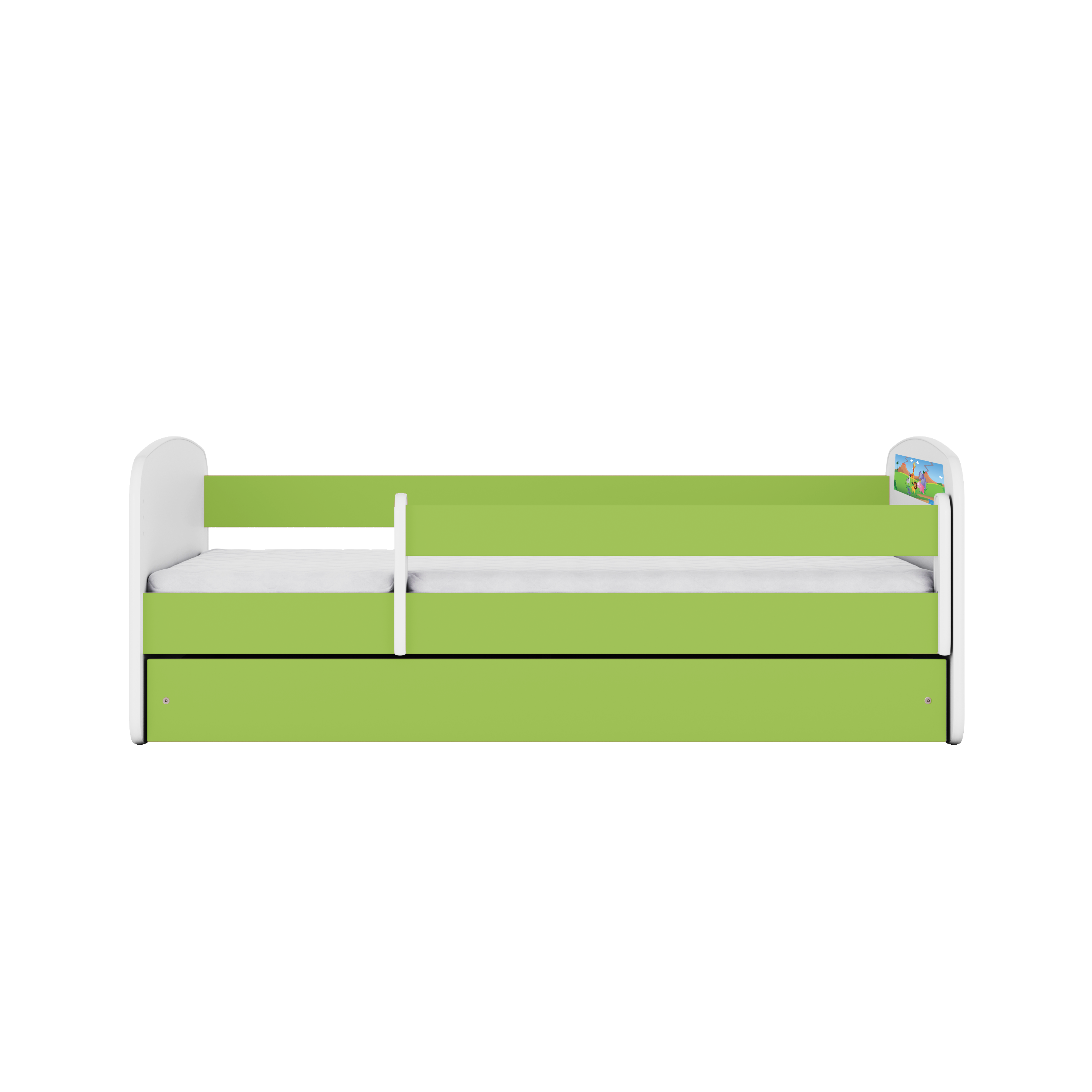 Lit enfant vert, motif safari