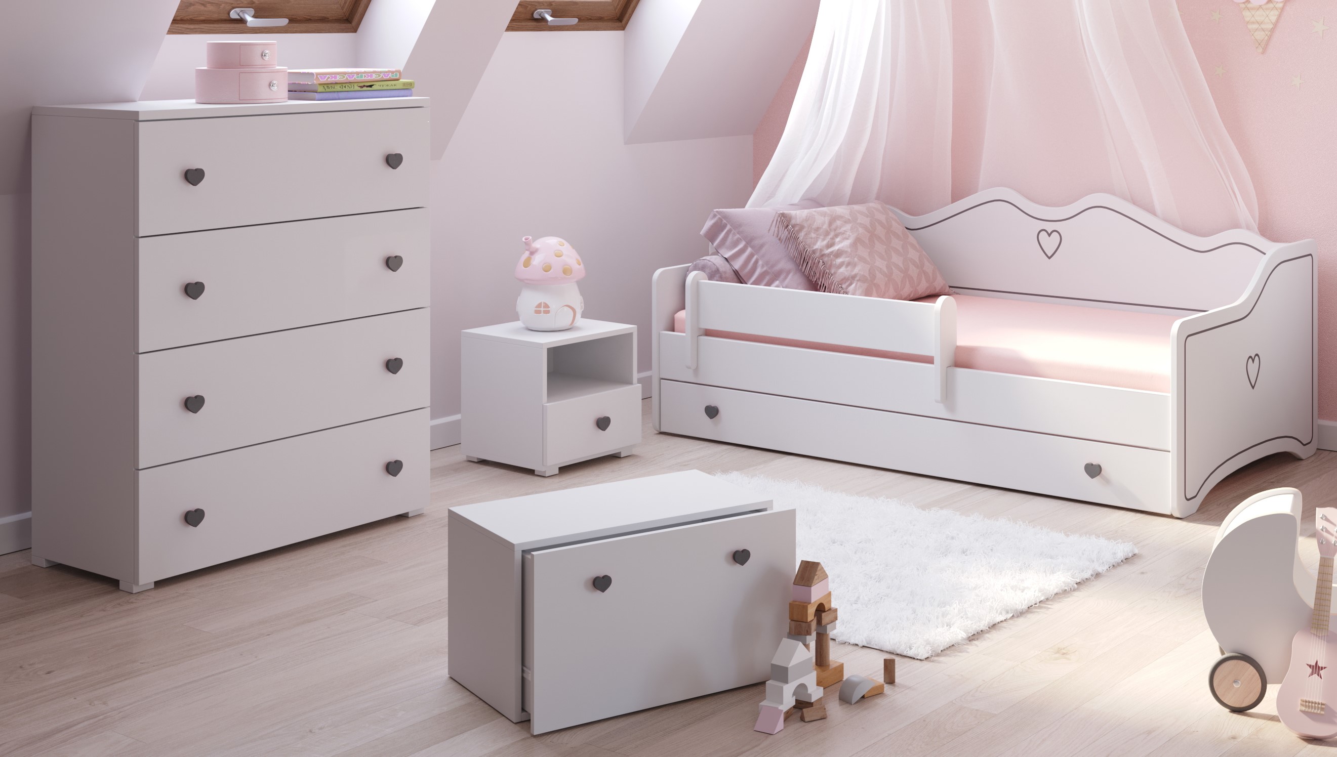 Coffre à jouets enfant blanc