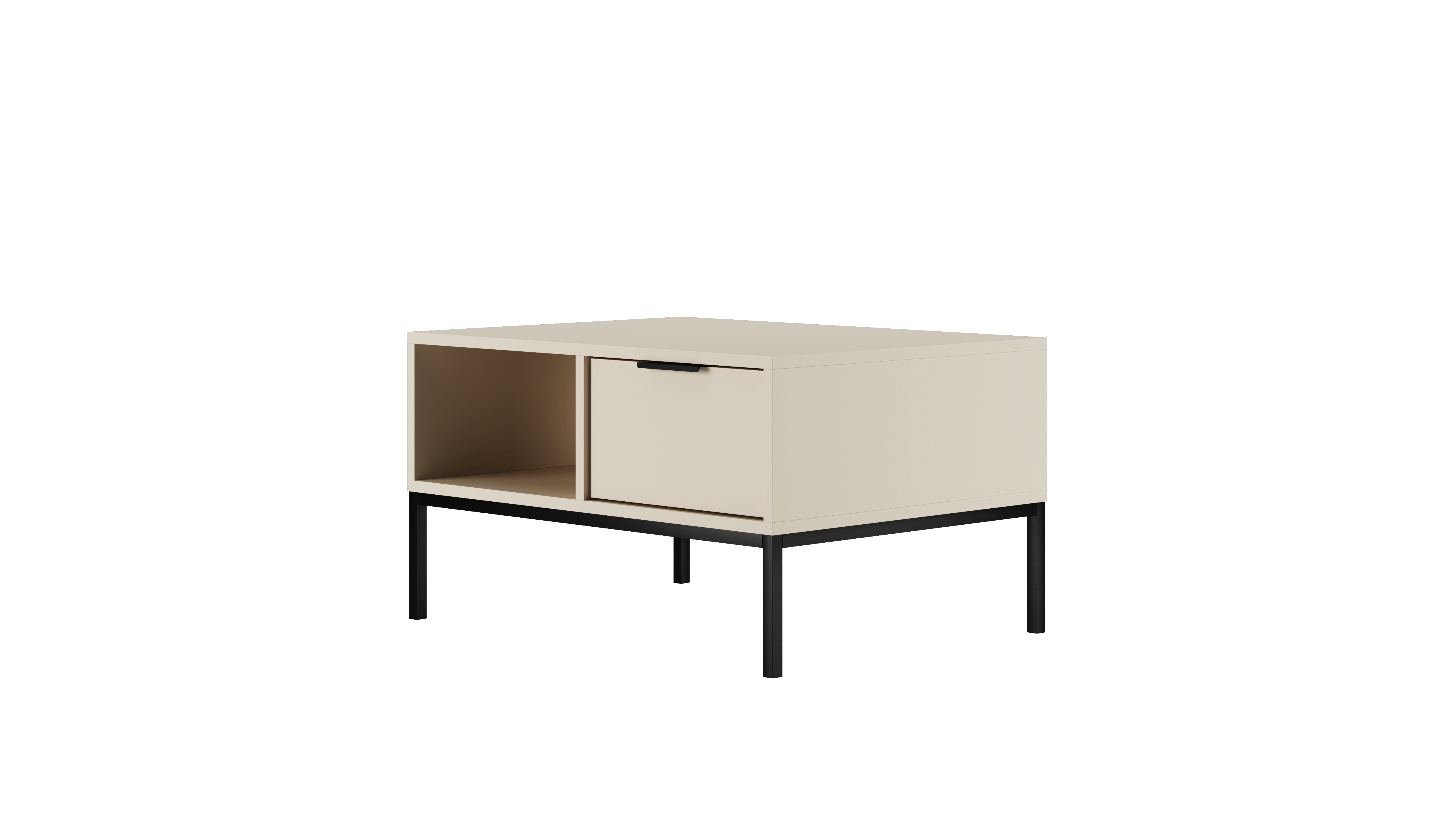 Raumhirsch Table basse AUSTIN 60x45x80 cm Avec tiroir Avec rangement noir – vue principale