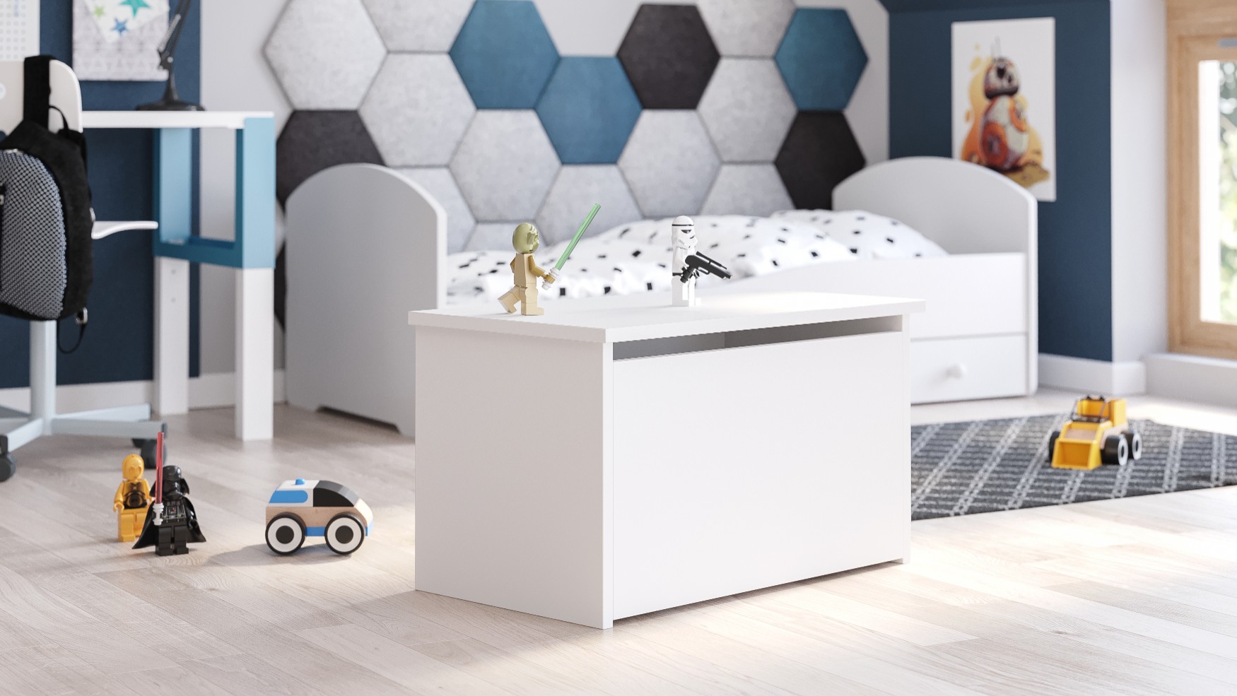 Coffre à jouets enfant blanc