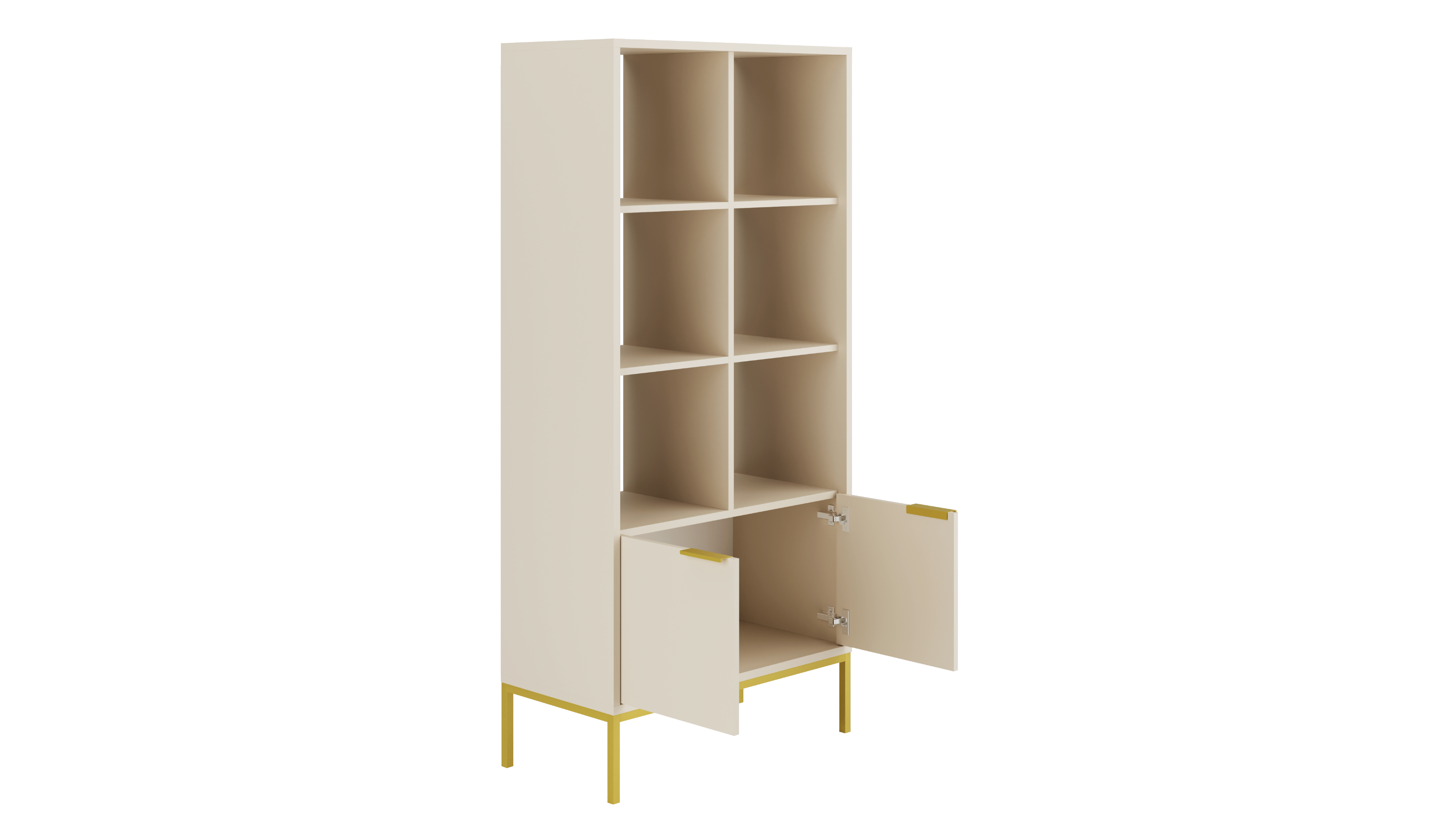 Raumhirsch Bibliothèque AUSTIN 40x171,3x80 cm Avec rangement beige / doré – vue complémentaire