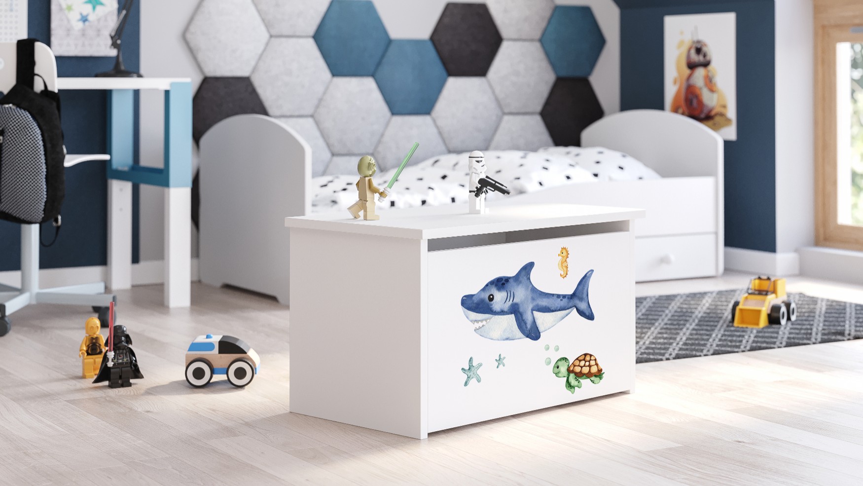 Coffre à jouets enfant blanc