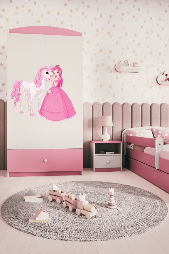 Armoire enfant rose clair