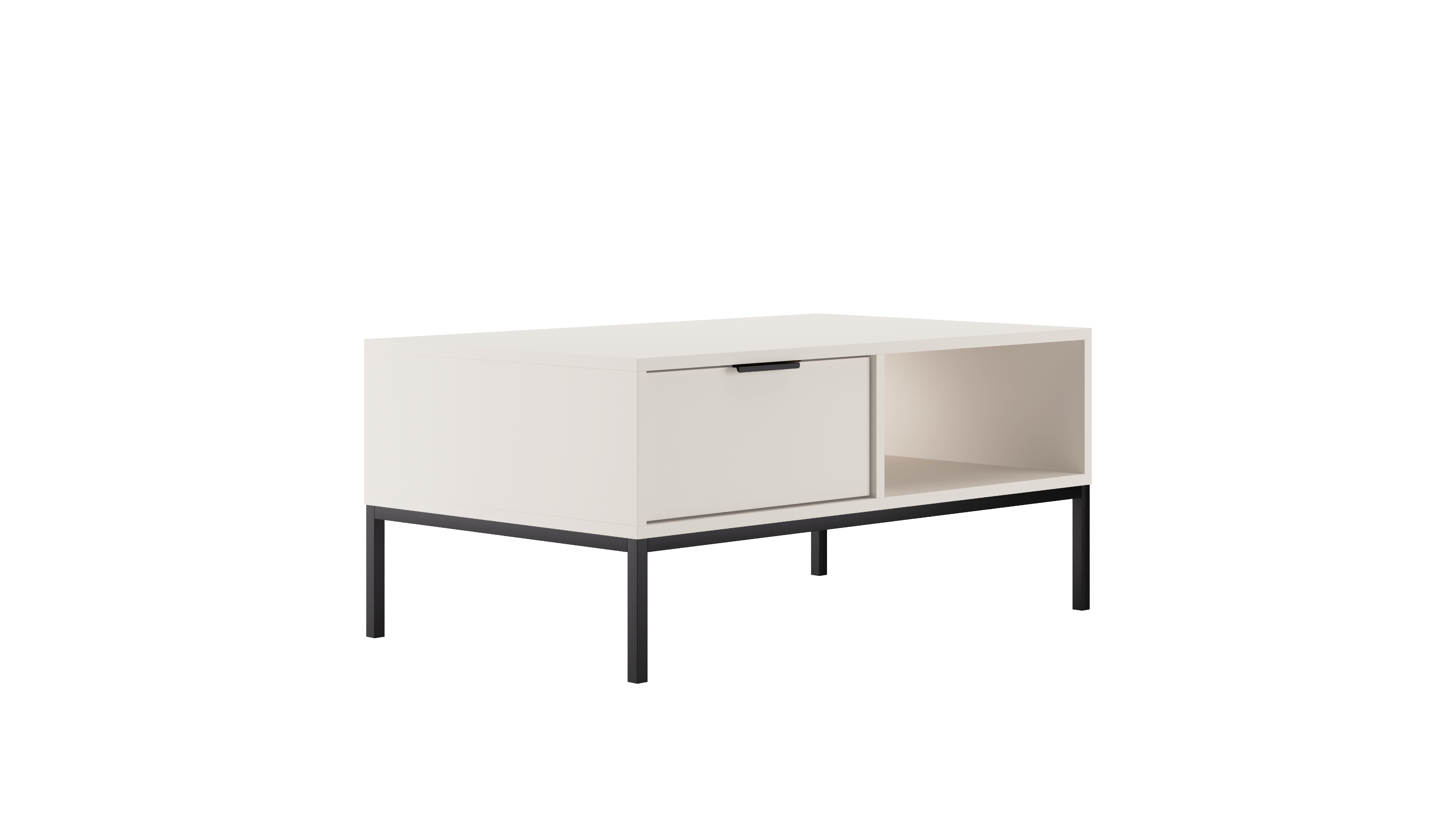 Raumhirsch Table basse AUSTIN 60x45x100 cm Avec tiroir Avec rangement noir – détail 2