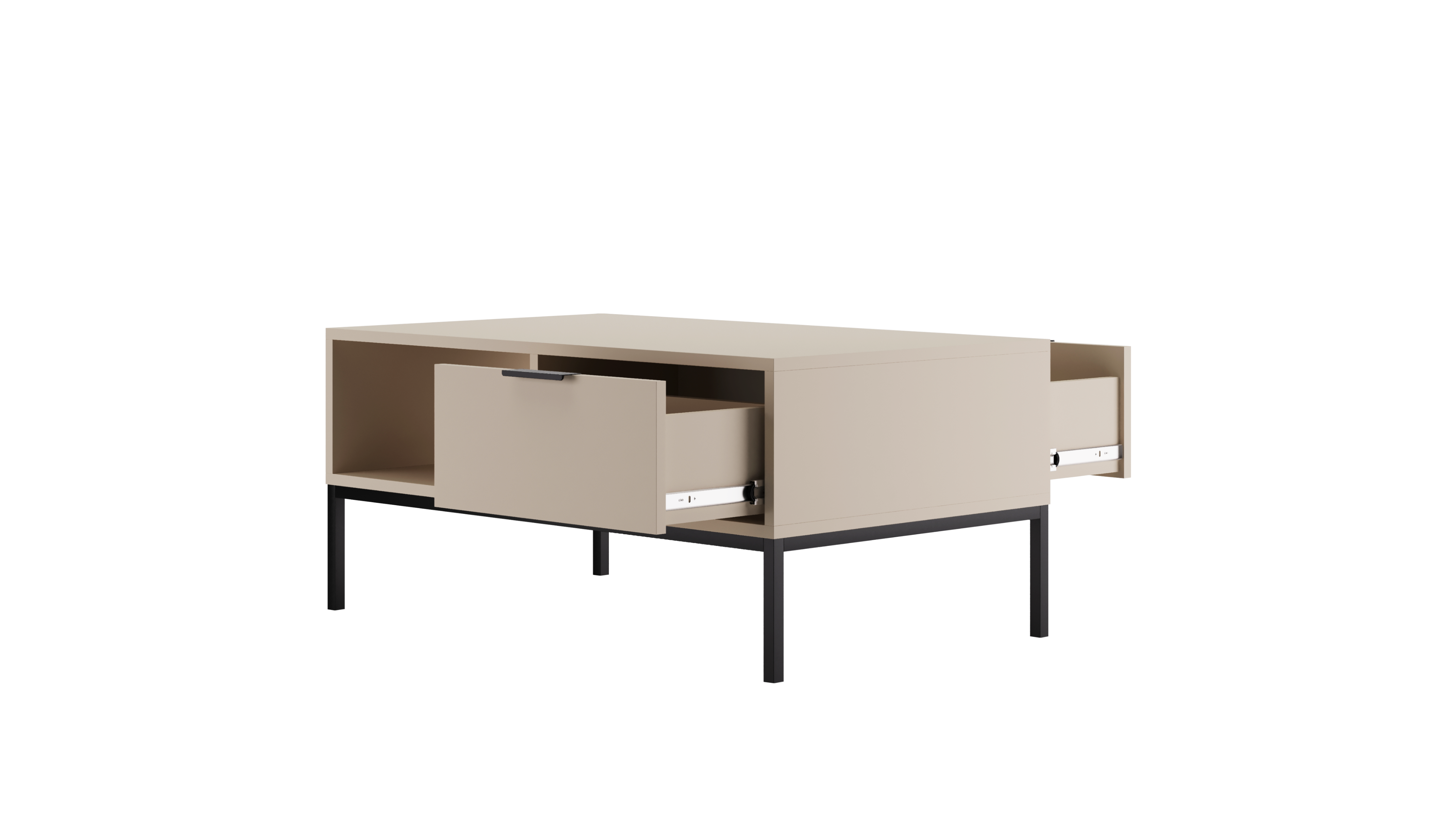 Raumhirsch Table basse AUSTIN 60x45x100 cm Avec tiroir Avec rangement noir – vue complémentaire