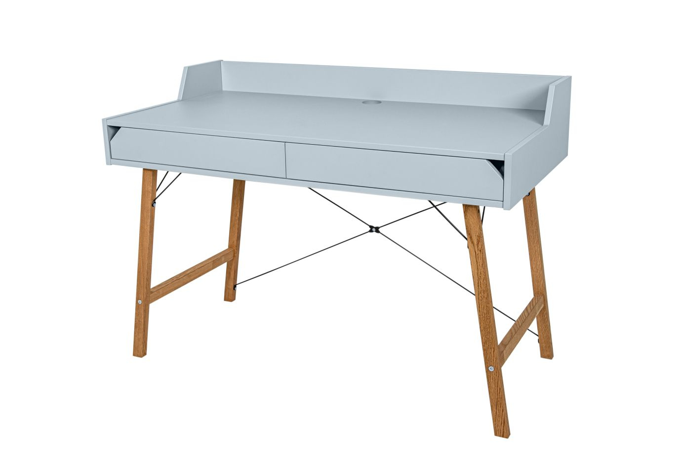 Bureau enfant blanc, chene et noir