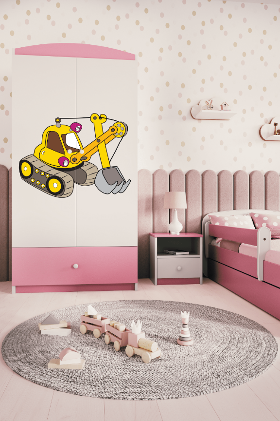Armoire enfant rose clair
