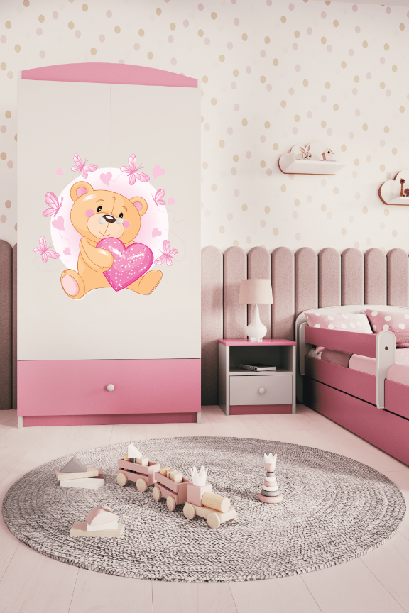 Armoire enfant rose clair