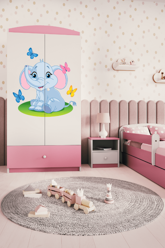 Armoire enfant rose clair