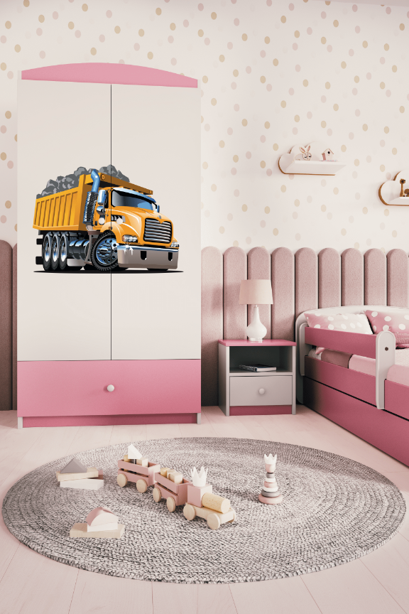 Armoire enfant rose clair